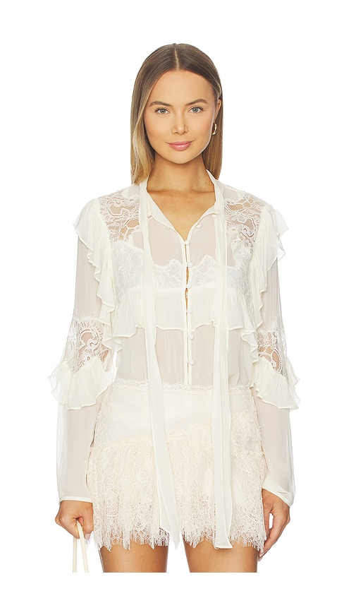 Loveshackfancy Farah Top In White