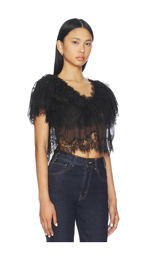 Loveshackfancy Vienne Top In Black