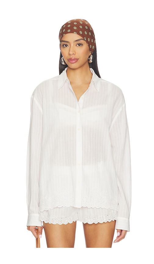 Loveshackfancy Montane Shirt In White
