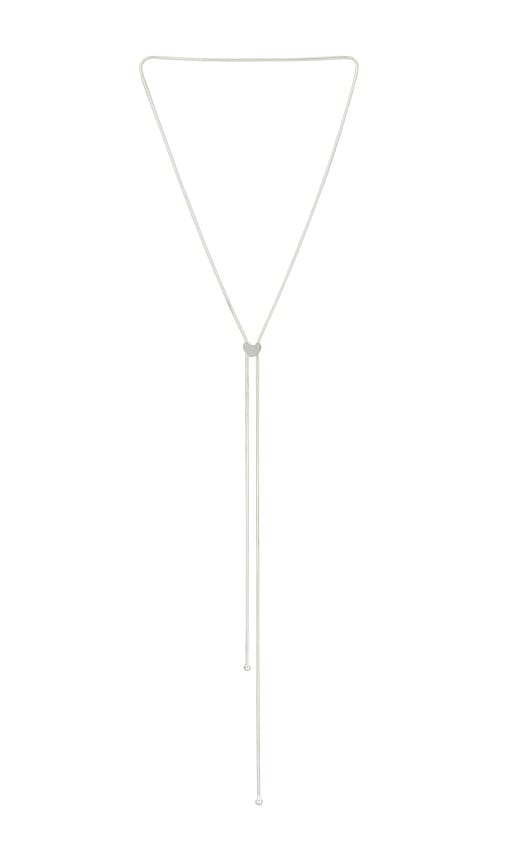 Loren Stewart Heart Bolo Necklace in Metallic Silver.