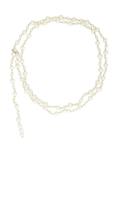 Shop Loren Stewart Pearl Wrap Necklace & Belt In White