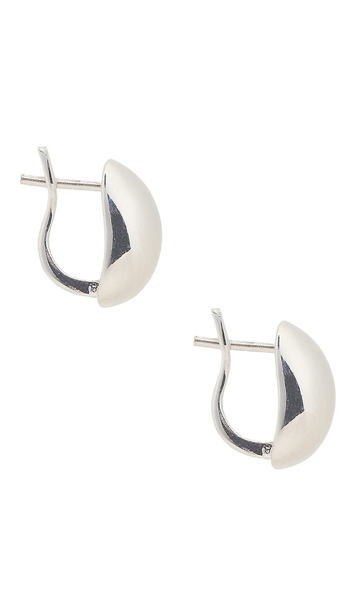 Shop Loren Stewart Puff Huggie Earrings In Metallic Silver