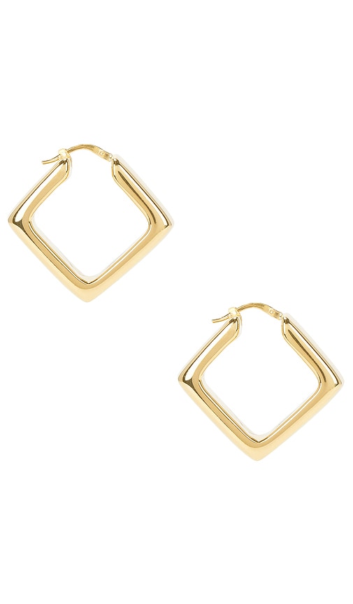 Shop Loren Stewart Rhombus Hoop Earrings In Vermeil