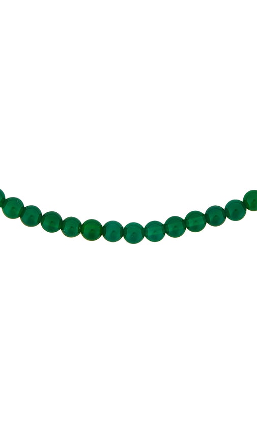 Loren Stewart Stone Safety Pin Necklace In Green