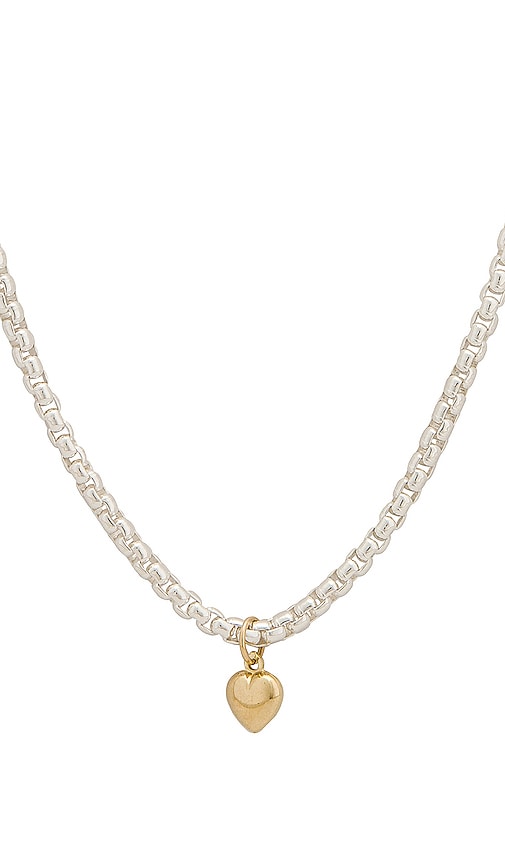 Loren Stewart Gordita Heart Necklace In Metallic Silver
