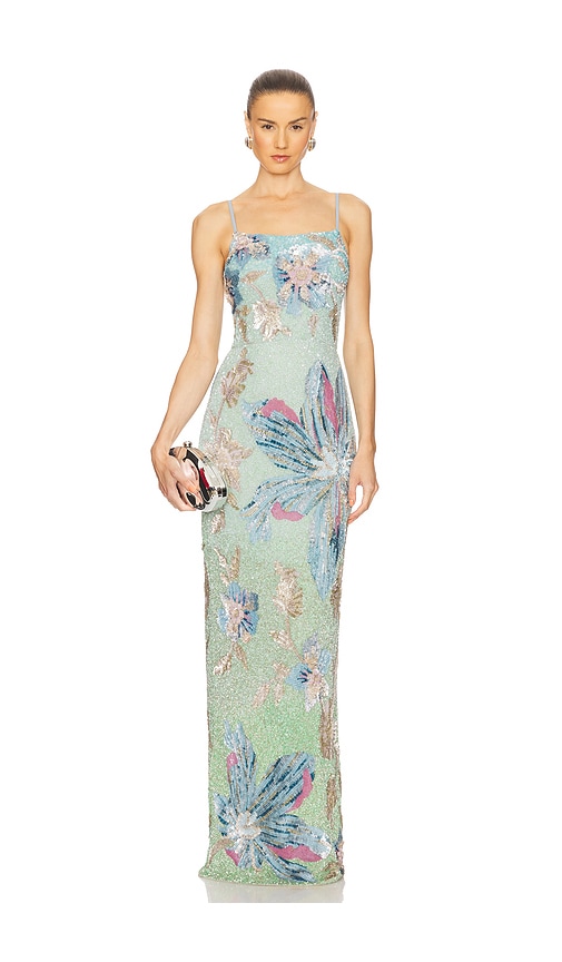 LA FUORI Cascade Floralia Fully Embroidered Gown