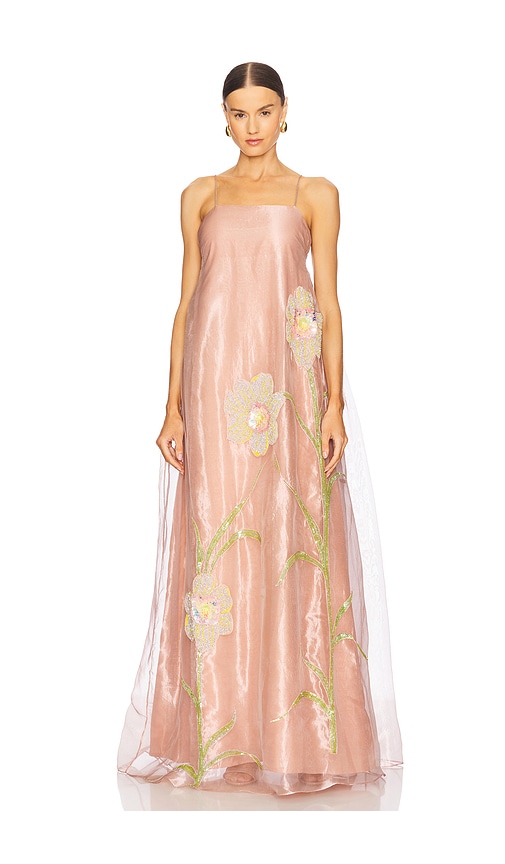 LA FUORI Daffodil Veil Embroidered Dress