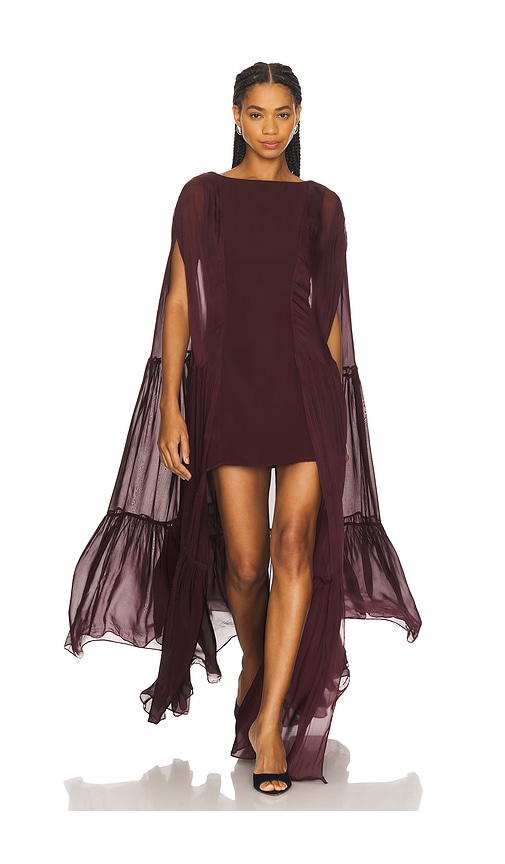 Coralia Gathered Cape Dress en . Taille M. Also en S, XS - LA FUORI - Modalova