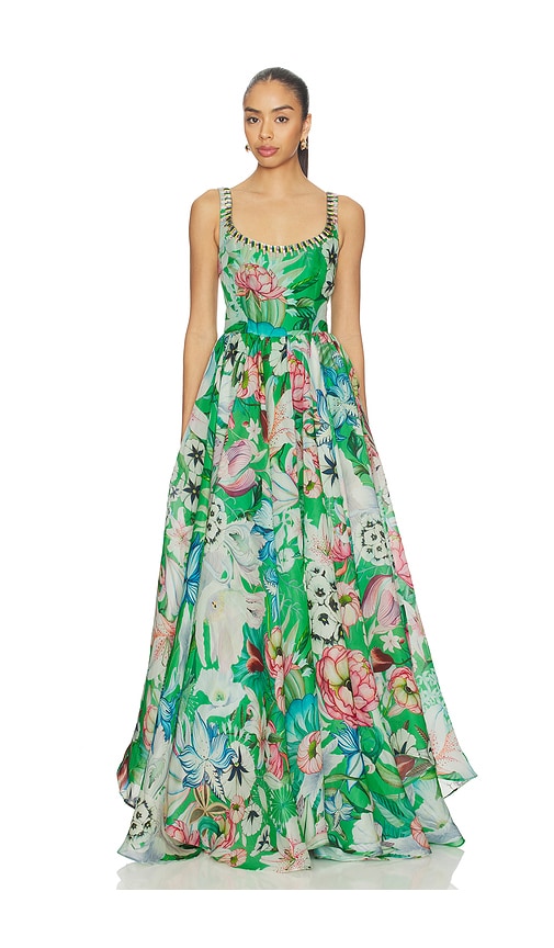 Tropical Rhapsody Printed Gown