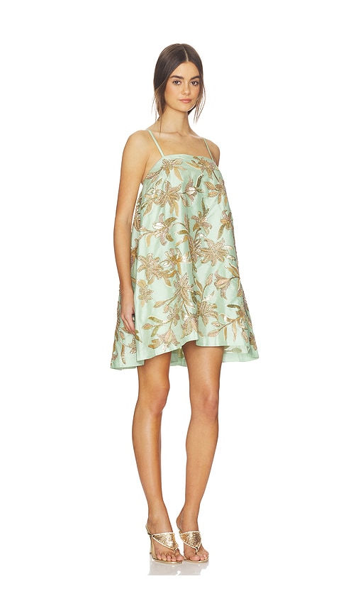 La Fuori Aurora Misty Green Twilight Blossom Embellished Midi Dress | Smart  Closet