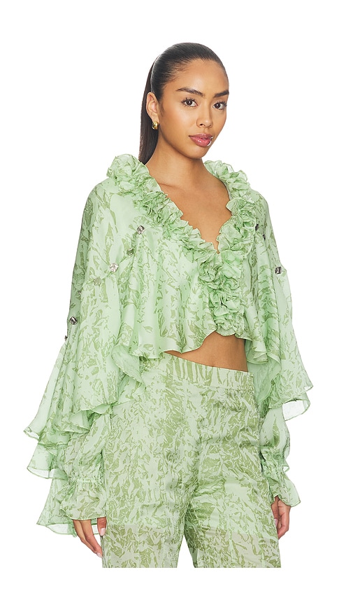 LA FUORI Mistleaf Ruffle Printed Top | Thumbnail 2