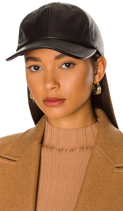 LITA by Ciara Leather Baseball Cap in Black | REVOLVE