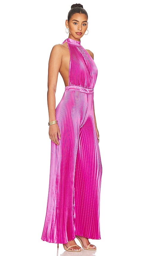 Shop L'idée Low Back Cinema Jumpsuit In Flamingo