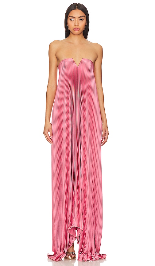 Shop L'idée Black Tie Gown In Pink