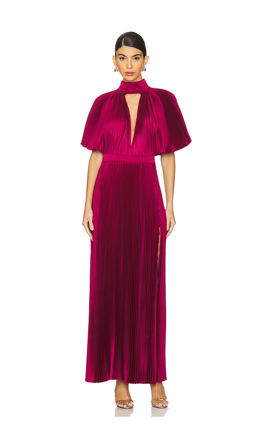 L'idée Anais Split Gown In Burgundy
