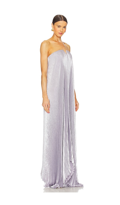 Shop L'idée Black Tie Gown In Grey