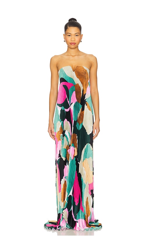 L'IDEE Black Tie Gown in Green,Pink. - size 6/XS (also in 10/M, 12/L, 14/XL, 8/S)