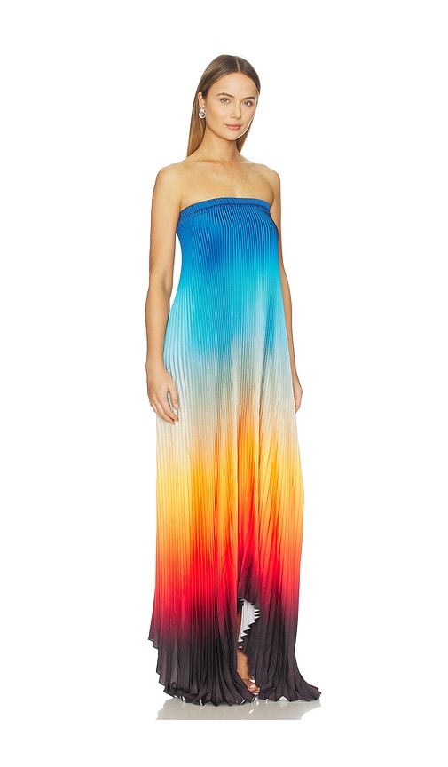 L'idée Bisous Strapless Gown In Multi