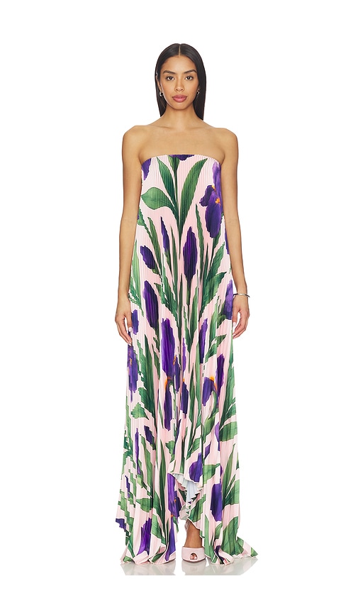 L'idee Bisous Strapless Gown In Multi