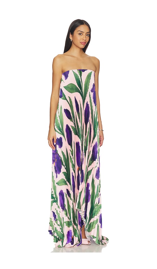 L'idee Bisous Strapless Gown In Multi