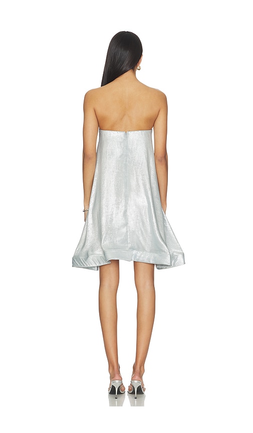  L'idee Aman Mini Dress In Metallic Silver. Size 8/s. Also In 6/xs, 10/m, 12/l. 