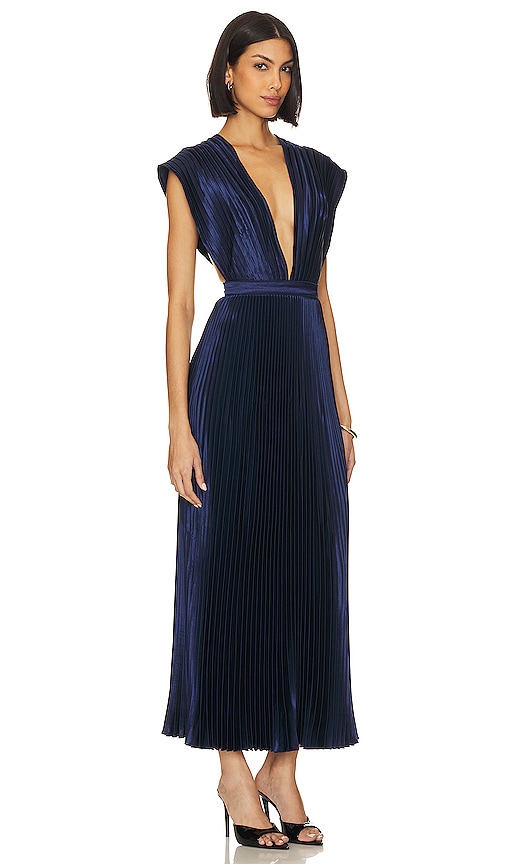 Shop L'idée Gala Gown In Navy