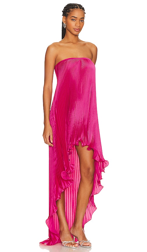 Shop L'idée Feminite Gown In Fuchsia