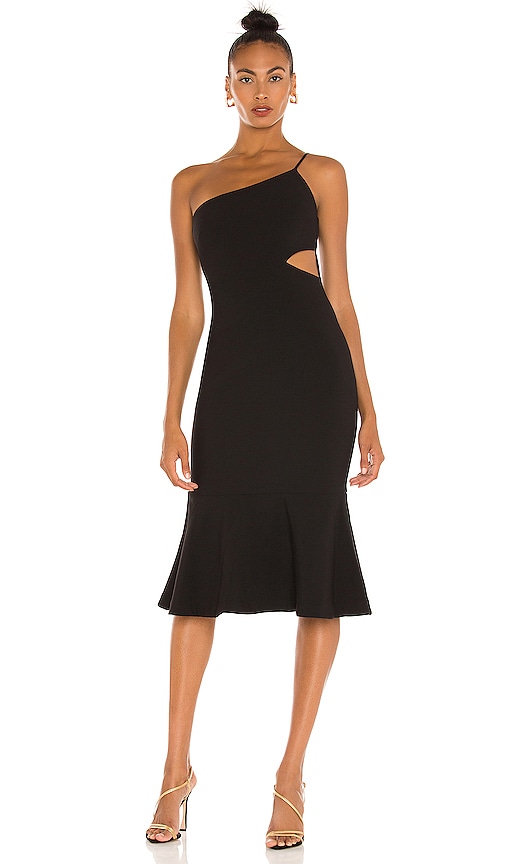 LIKELY Fina Midi Dress in Black