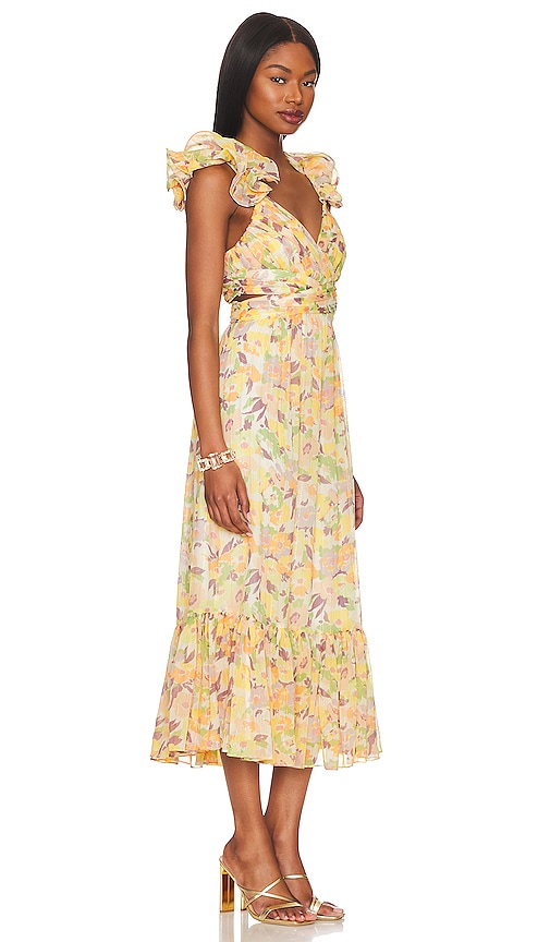 Likely Pria Floral Metallic Thread Sundress In Ivory