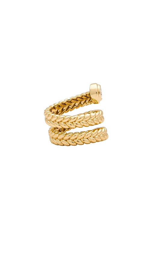 Shop Lili Claspe Emmeline Wrap Ring In Metallic Gold