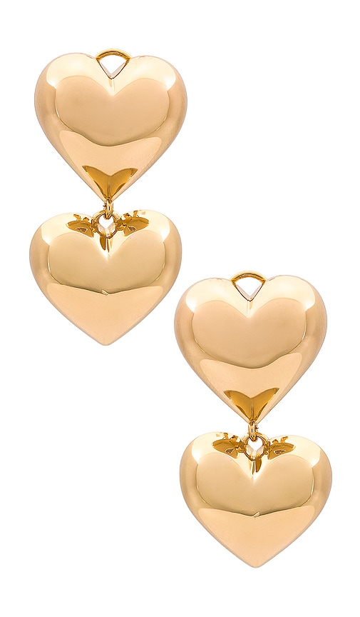 Lili Claspe Ohrringe Double Bubble Heart In Metallic Gold