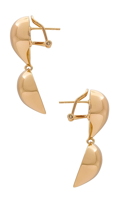 Shop Lili Claspe Double Bubble Heart Earrings In Metallic Gold