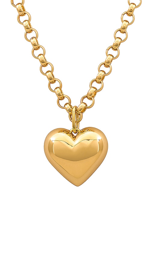 Shop Lili Claspe Bubble Heart Necklace In Metallic Gold