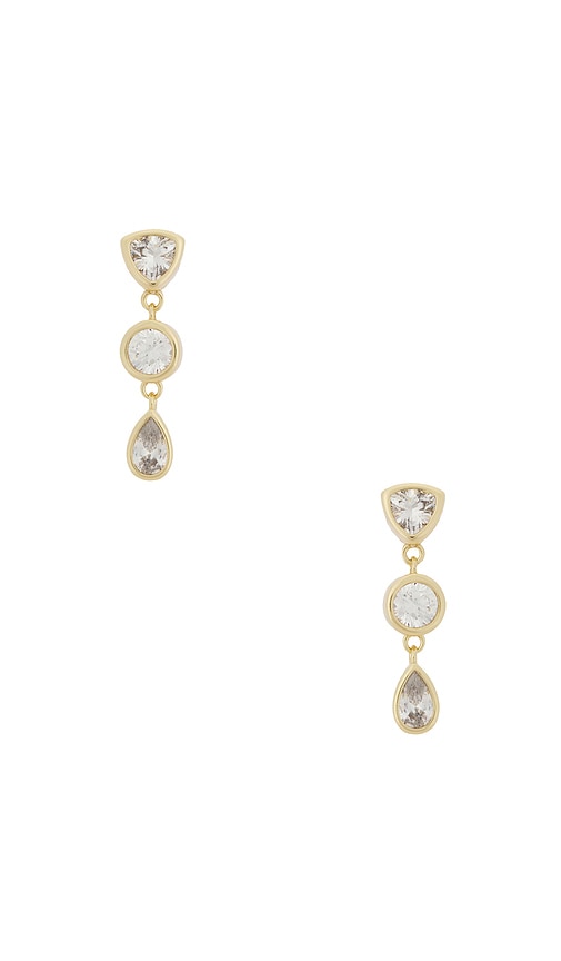 Eraz Stud Earrings in Metallic Gold.