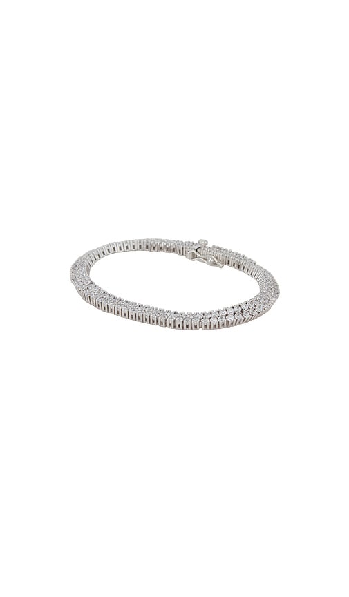 Rosaline Tennis Bracelet in Metallic Silver.
