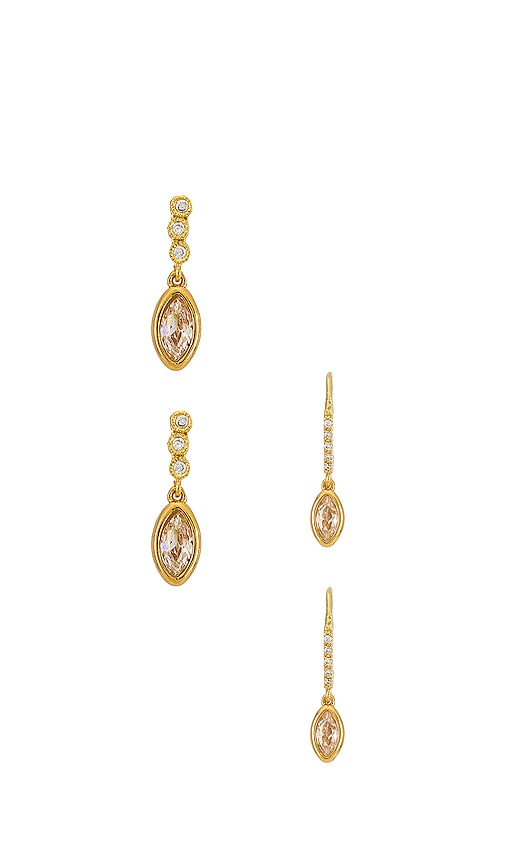 Lili Claspe Mya Stud & Layla Hook Earring Set In Gold