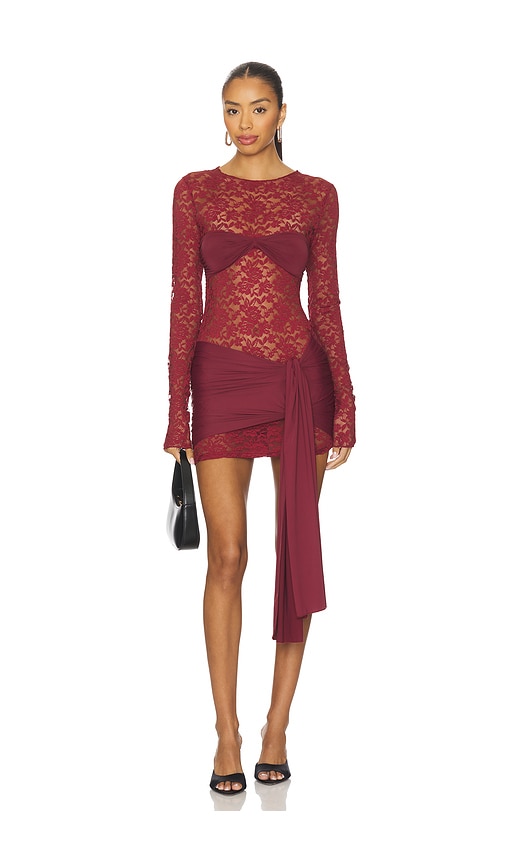 Lioness Midnight Mini Dress In Burgundy