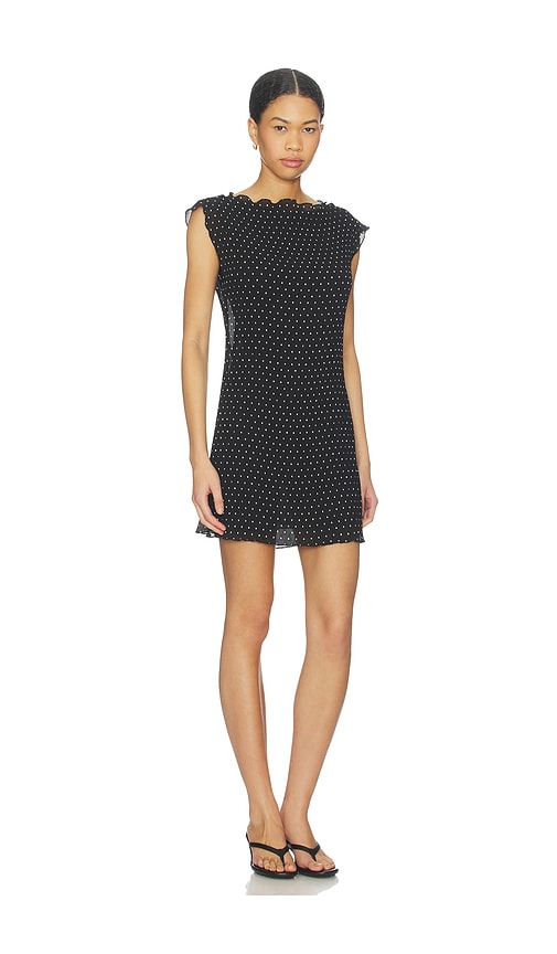 Lioness Mariner Mini Dress Noir Polka In Black