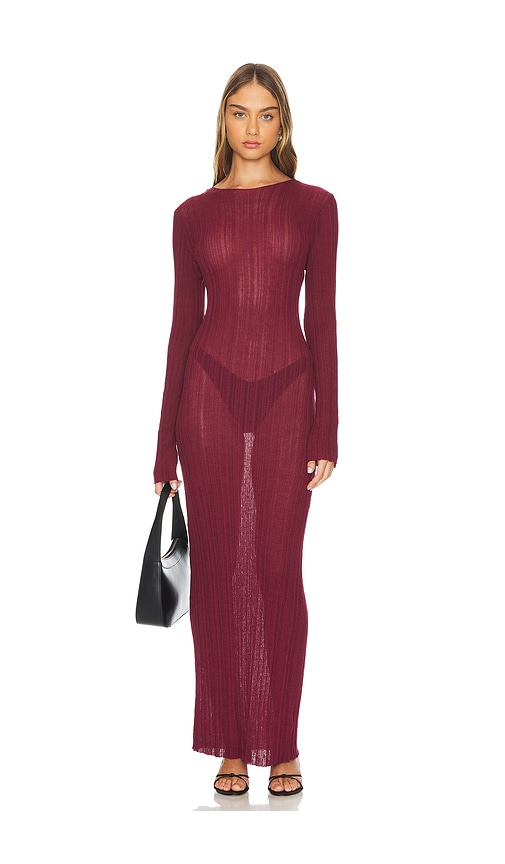 Shop Lioness Prophecy Maxi Dress In Burgundy