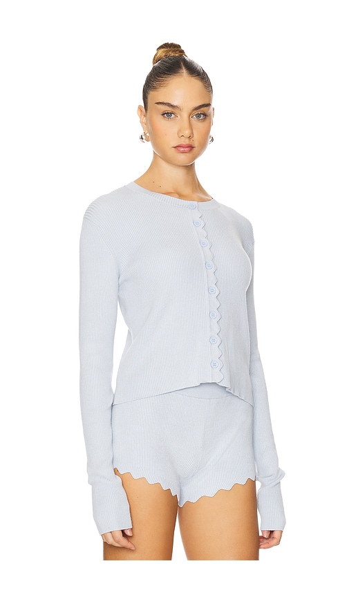 Lioness Dollhouse Rib Cardigan In Baby Blue