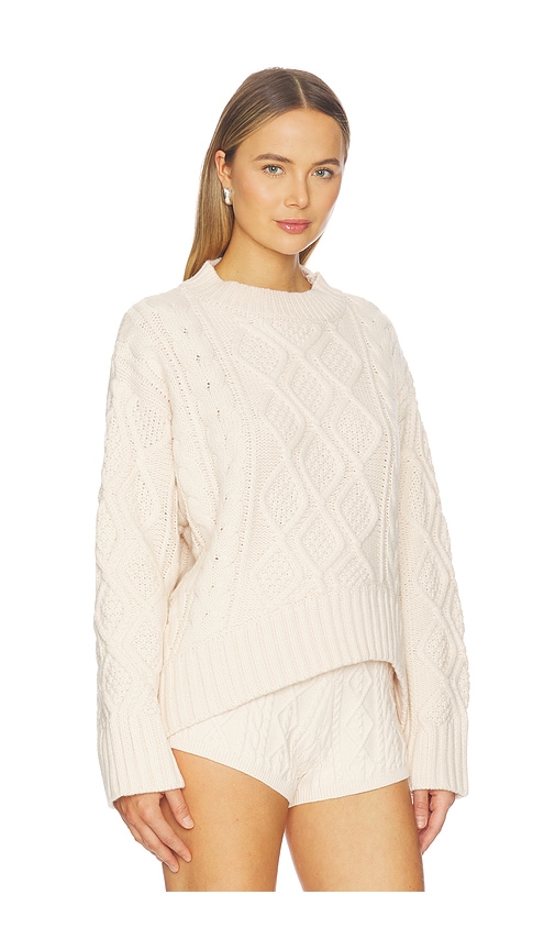 Lioness Liaison Cable Knit Pullover In Cream. Size S. Also In Xxs, Xs, M. 