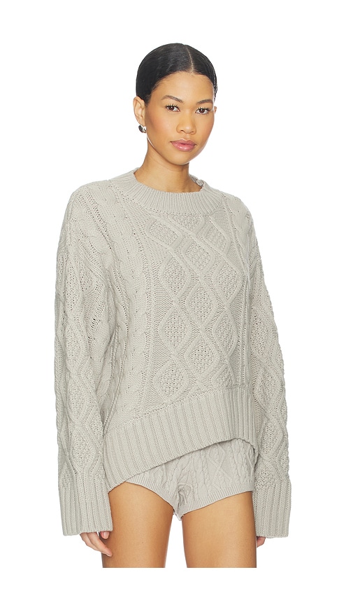 Lioness Liaison Cable Knit Pullover In Black