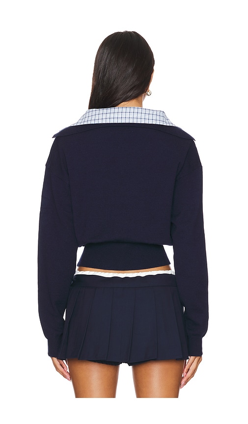  Lioness Pullover Mit Hohem Kragen Und Ausschnitt In Navy. Größe Xxs. Also In Xs, S, L, Xl, Xxl. 