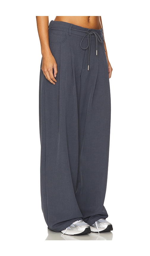 Shop Lioness Slouch Tie Up Pant In Slate