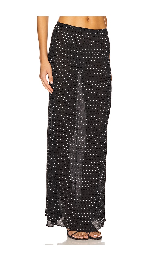 Lioness Ford Maxi Skirt Onyx Polka In Black