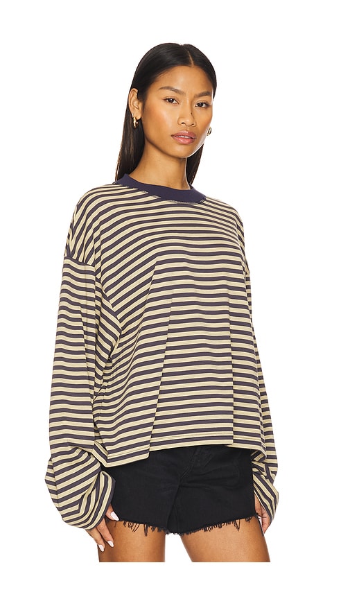 Lioness Bloom Top In Beige Stripe