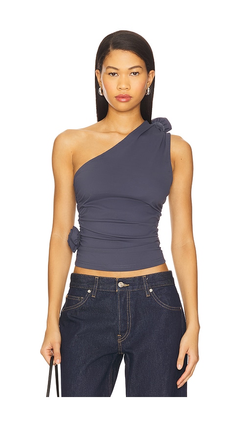 Rendezvous One Shoulder Top in Slate. - size XS (also in L, M, S, XL, XXS)