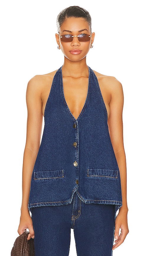 Hills Denim Halter Top by Lioness Online, THE ICONIC