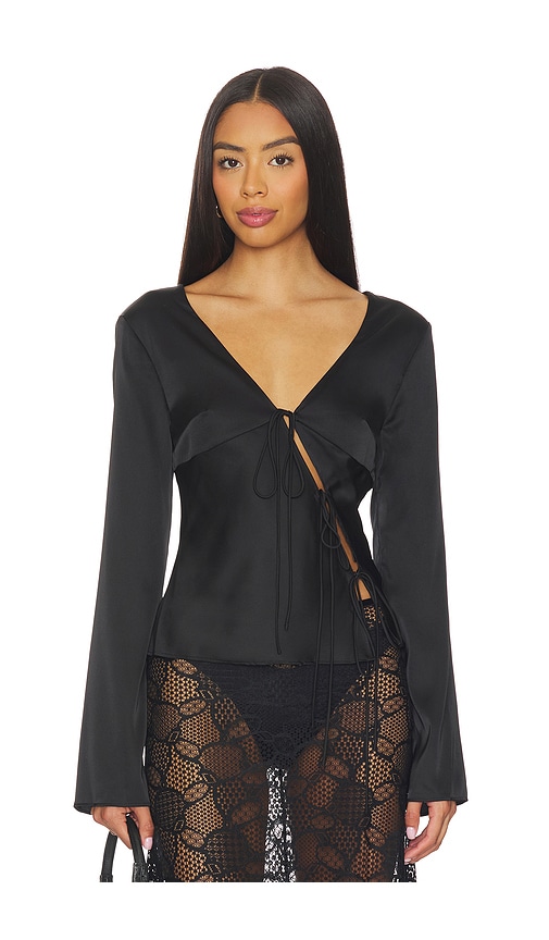Lioness Mariah Long Sleeve Top In Black