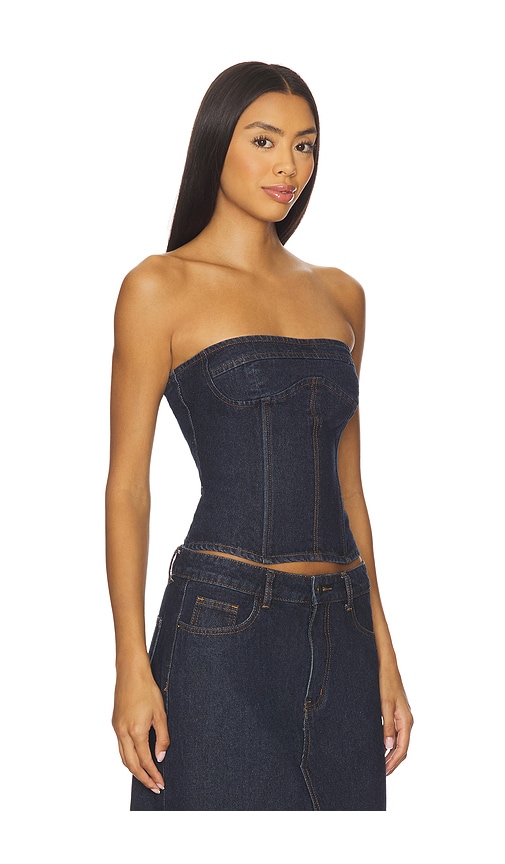 Lioness Sweetness Strapless Top In Indigo